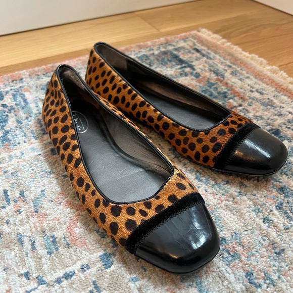 Talbots Shoes - Talbots Leopard Print Flats with Black Toe